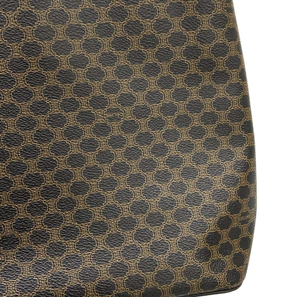 Celine Macadam/Circle Logo Shoulder Bag Black Brown PVC Leather - Picture 15 of 15